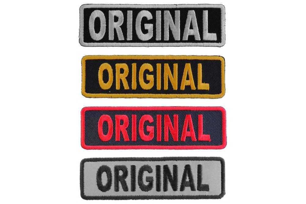 ORIGINAL Patches Embroidered In White Red Yellow Over Black and 1 Reflective Patch