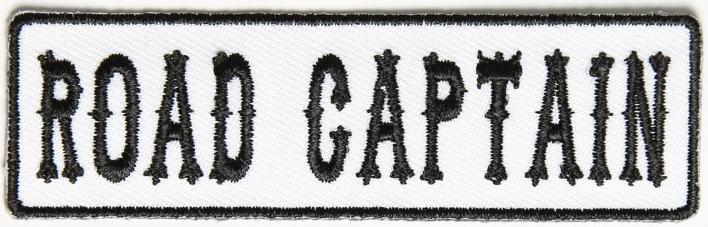 Road Captain Patch Black On White