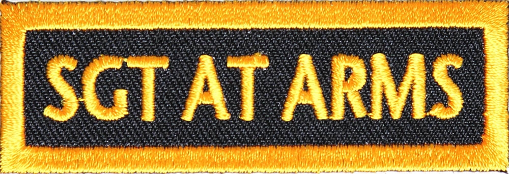 Sgt At Arms Patch Yellow