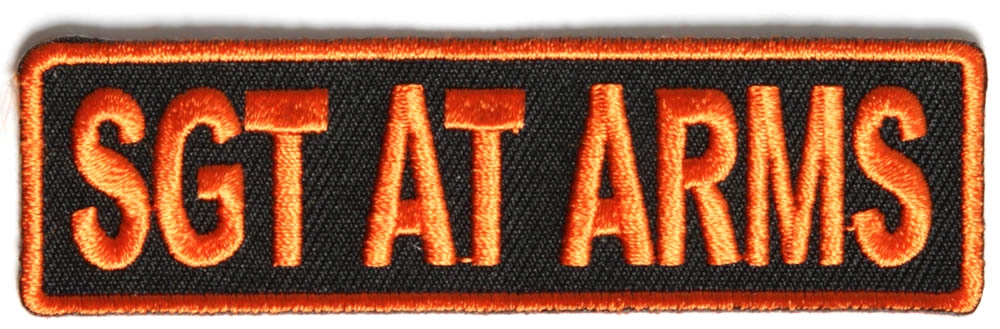 Sgt At Arms Patch 3.5 Inch Orange