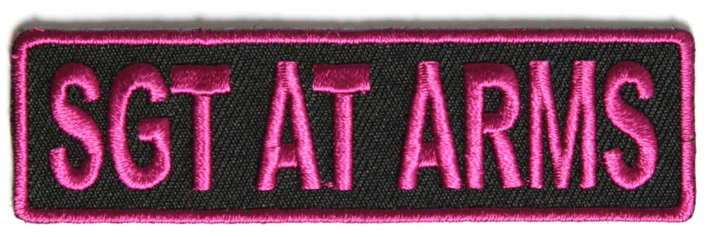 Sgt At Arms Patch 3.5 Inch Pink