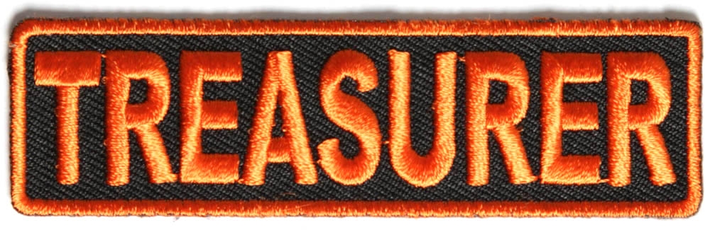 Treasurer Patch 3.5 Inch Orange