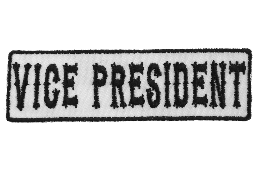 Vice President Patch Black On White