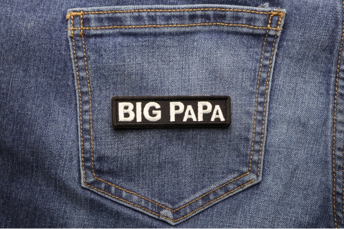 Big Papa Patch shown on jeans