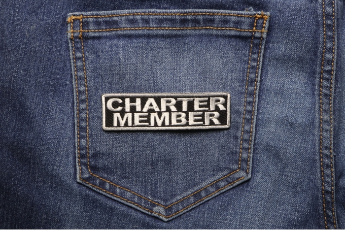 Charter Member Patch shown on jeans