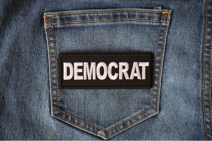 Democrat Patch shown on jeans