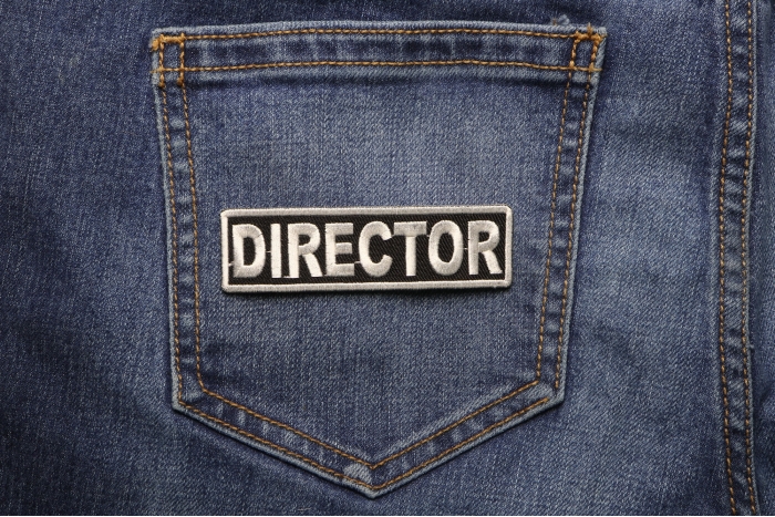 Director Patch White shown on jeans