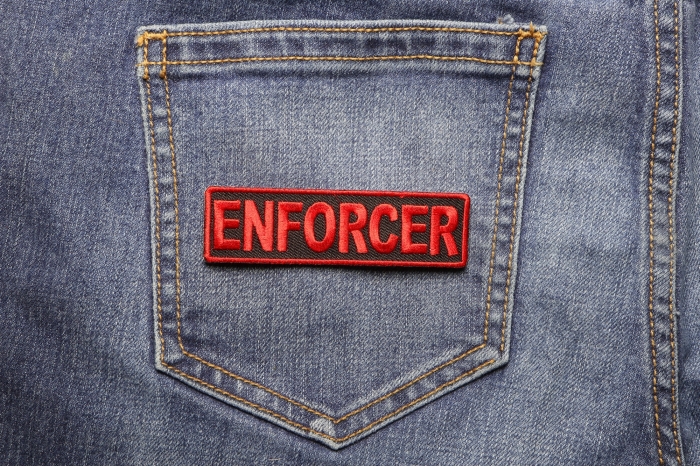 Enforcer Patch shown on jeans