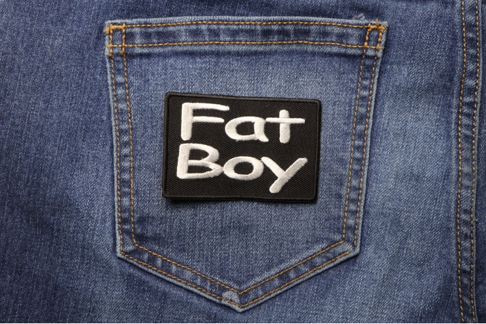 Fat Boy Patch shown on jeans