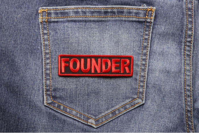 Founder Patch shown on jeans