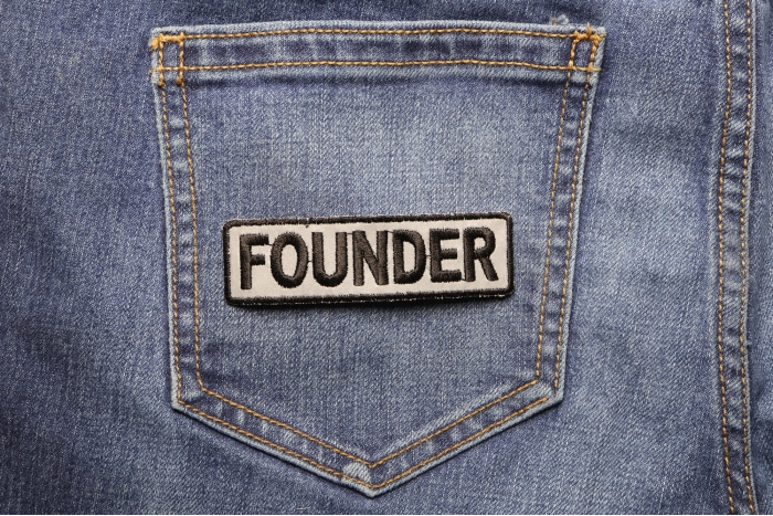 Founder Patch shown on jeans