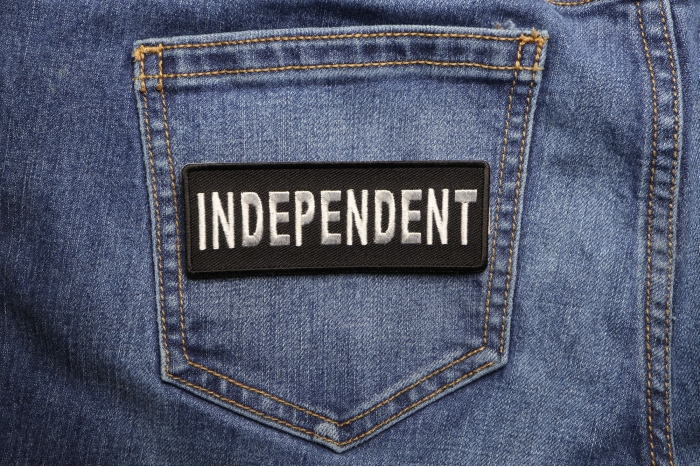Independent Patch shown on jeans