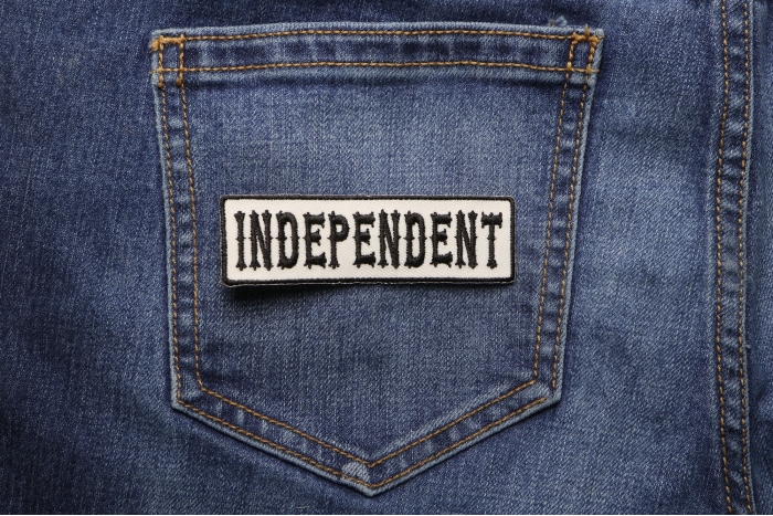 Independent Patch shown on jeans