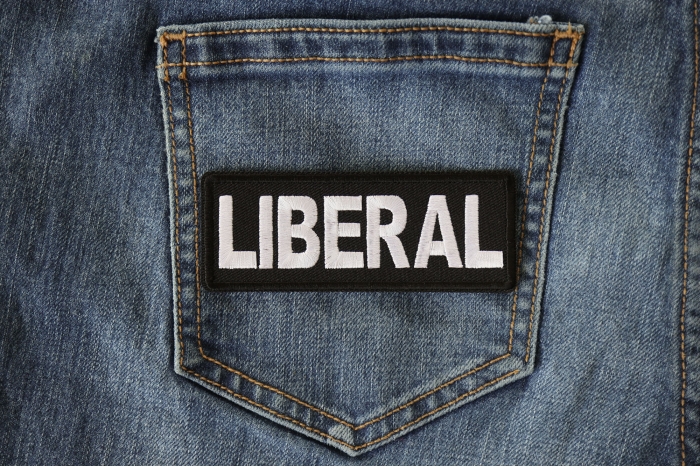 Liberal Patch shown on jeans
