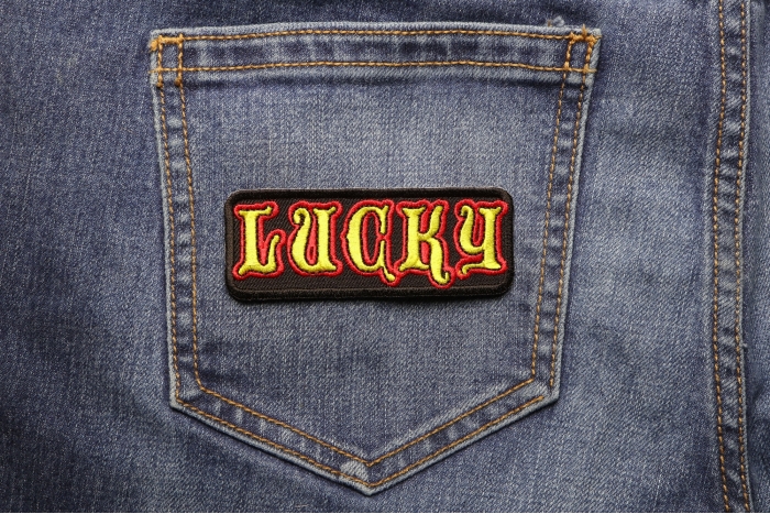 Lucky Patch shown on jeans