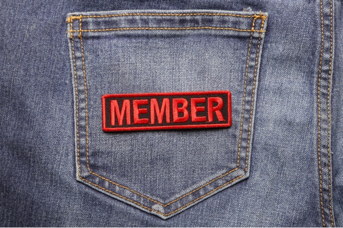 Member Patch Red shown on jeans