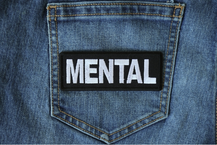 Mental Patch shown on jeans