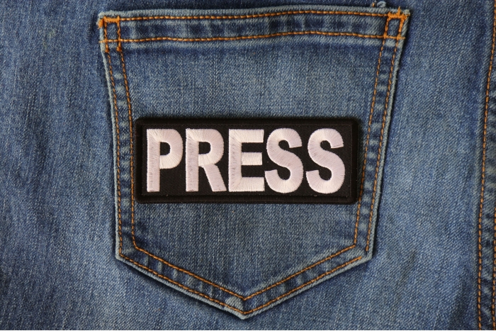 Press Patch shown on jeans