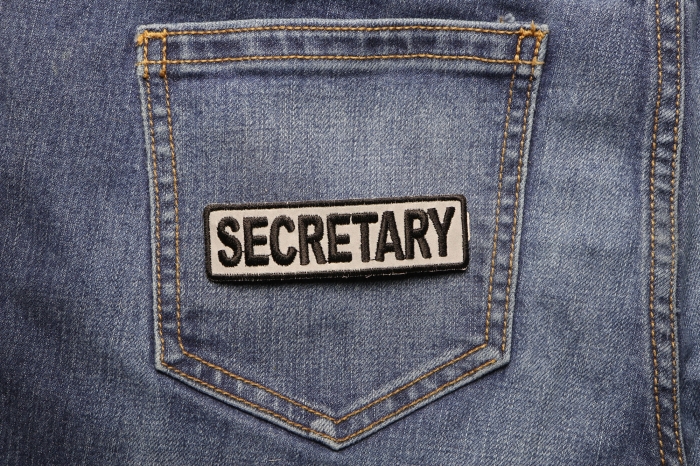Secretary Patch 3.5 Inch Reflective shown on jeans