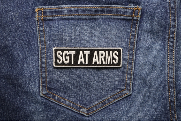 Sgt At Arms Patch shown on jeans