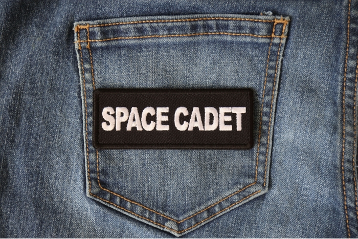 Space Cadet Patch shown on jeans
