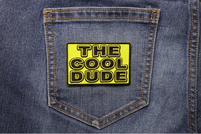 The Cool Dude Patch shown on jeans