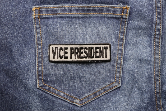 Vice President Patch shown on jeans