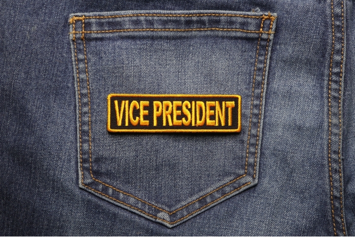 Vice President Patch shown on jeans