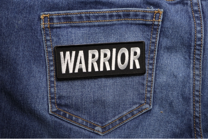 Warrior Patch shown on jeans