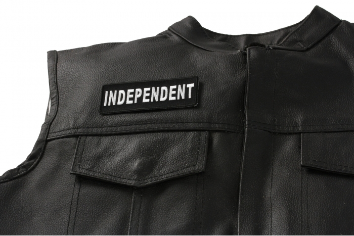 Independent Patch, Biker Sayings shown on leather vest
