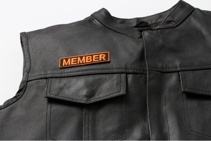  shown on leather vest