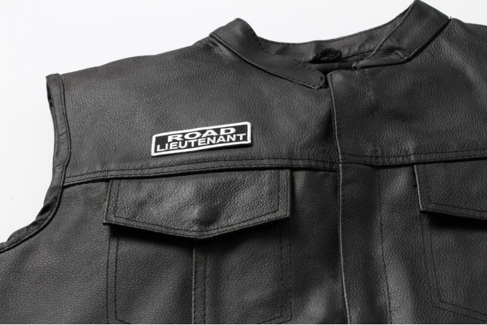  shown on leather vest