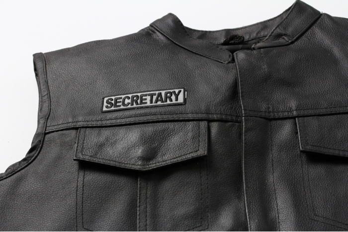  shown on leather vest