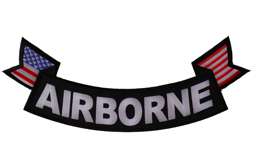 Airborne Large Lower Rocker Patch With Flags | Army Patches -TheCheapPlace