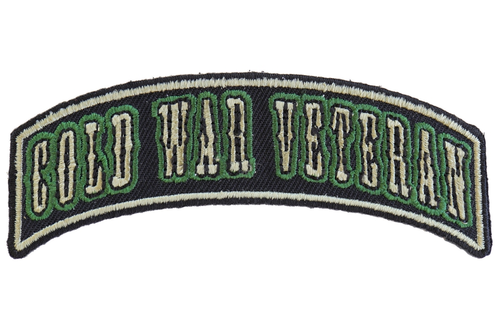 Combat Veteran Small Rocker Iron on Embroidered Biker Patch Military Jacket Vest 
