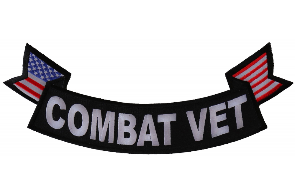Combat Vet Large Lower Rocker Patch With Flags | Large Military Rockers ...