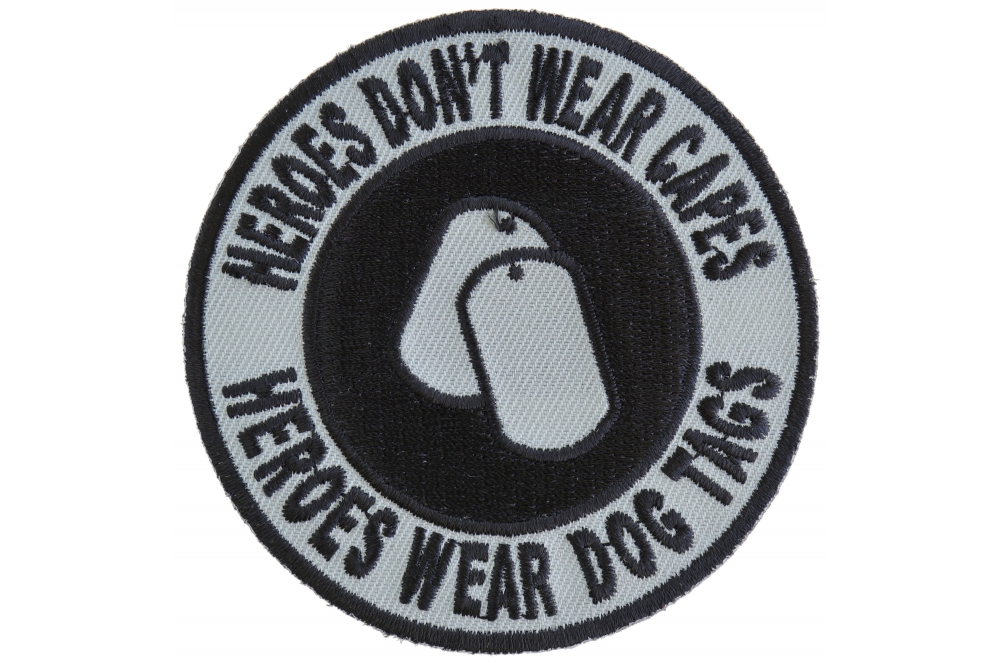 HEROES DON'T WEAR CAPES Embroidered Jacket Vest Funny Biker Saying Patch Emblem 