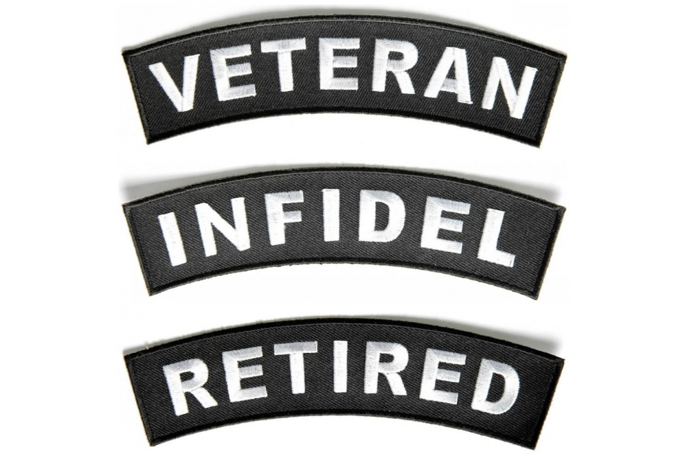 Infidel Black and White Rocker Patch