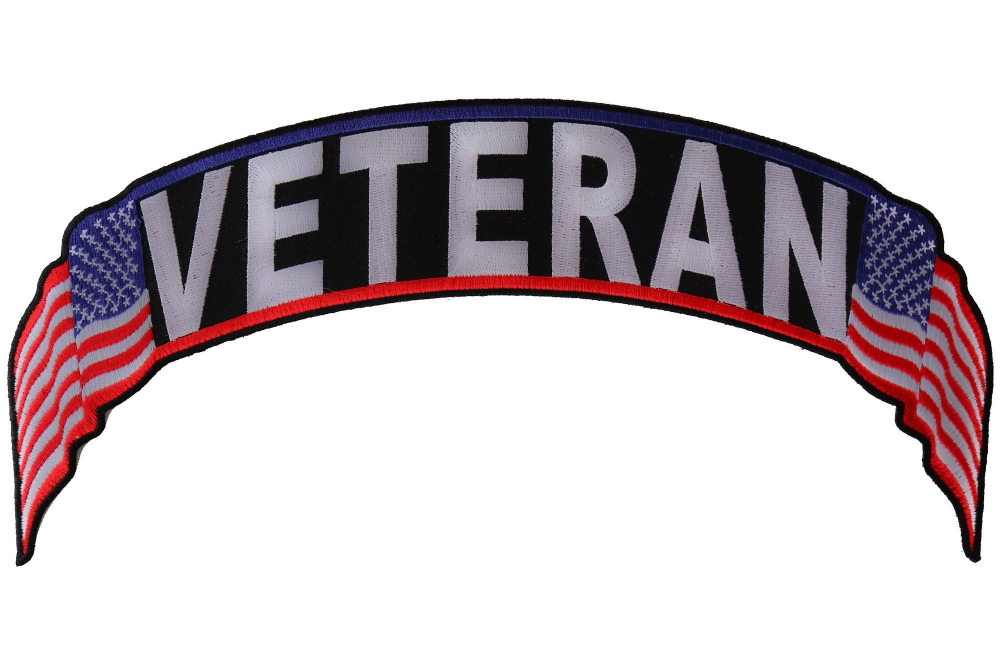 Veteran US Flag Rocker Patch | Large Military Rockers -TheCheapPlace