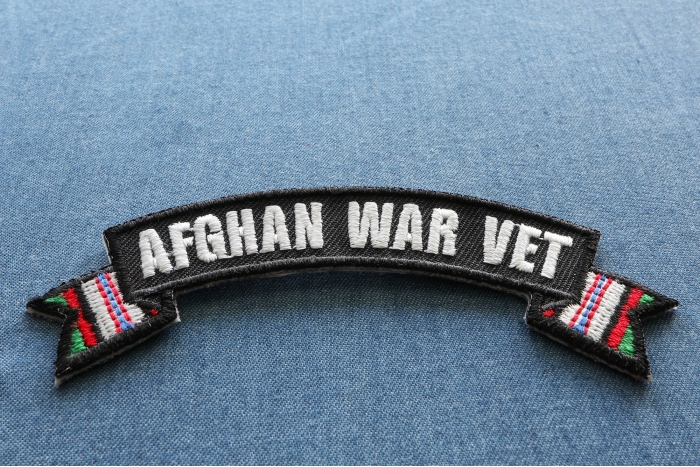 Afghan War Vet Small Ribbon Rocker diagonal view