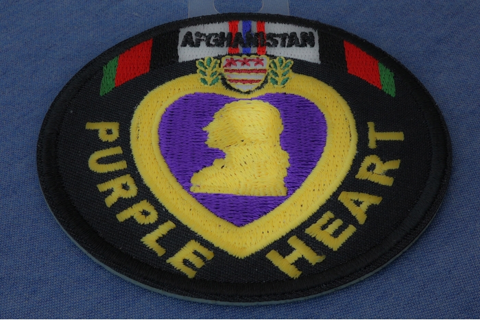 Afghanistan Purple Heart Patch diagonal view