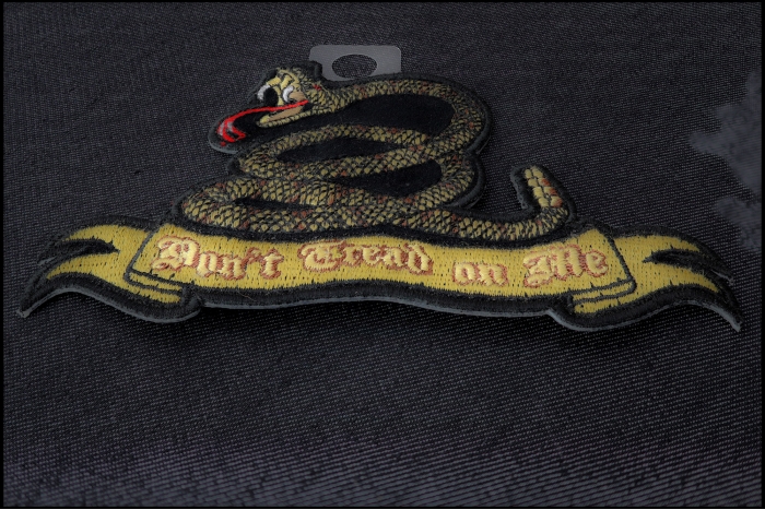 Don't Tread On Me Snake Patch Small diagonal view