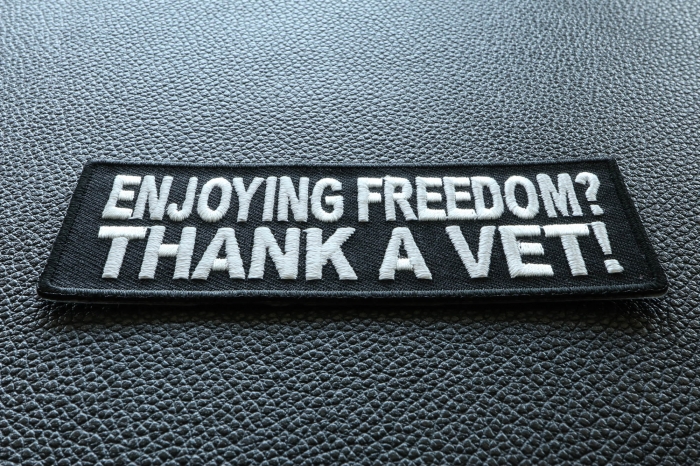 Enjoying Freedom Thank A Vet Patch diagonal view