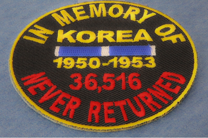 In Memory Of Korea Round Patch diagonal view