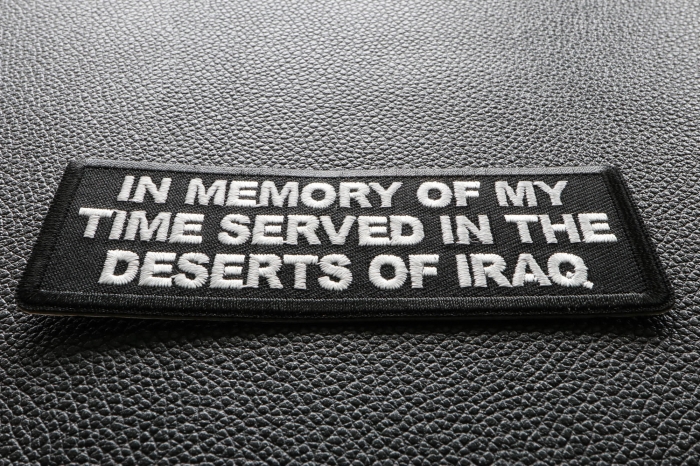 In Memory of My Time Served In The Deserts of Iraq Patch diagonal view