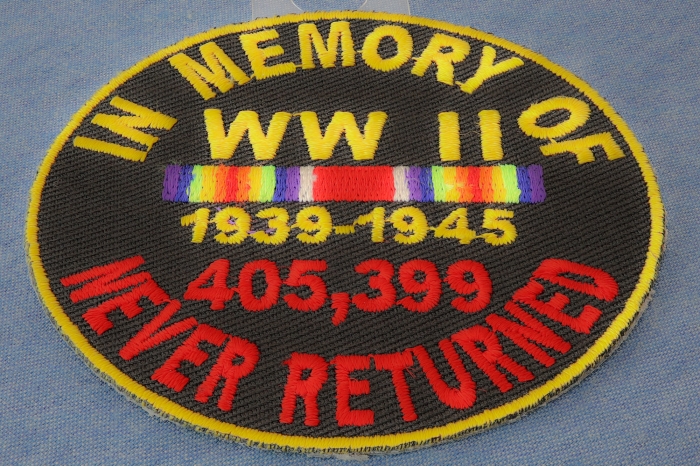 In Memory Of World War 2 Round Patch diagonal view