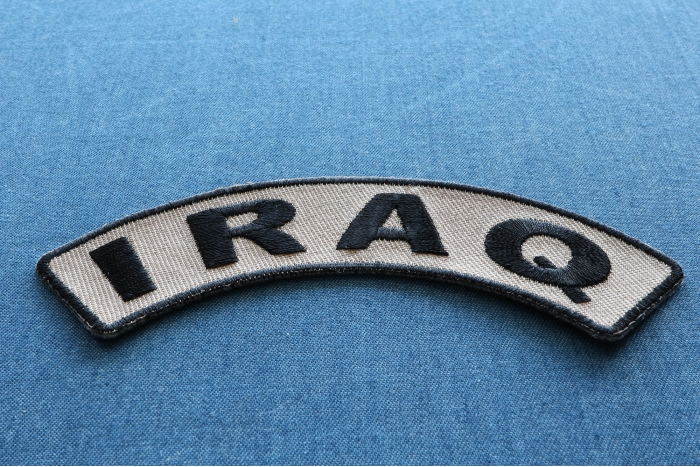 Iraq Small Arm Rocker Patch diagonal view