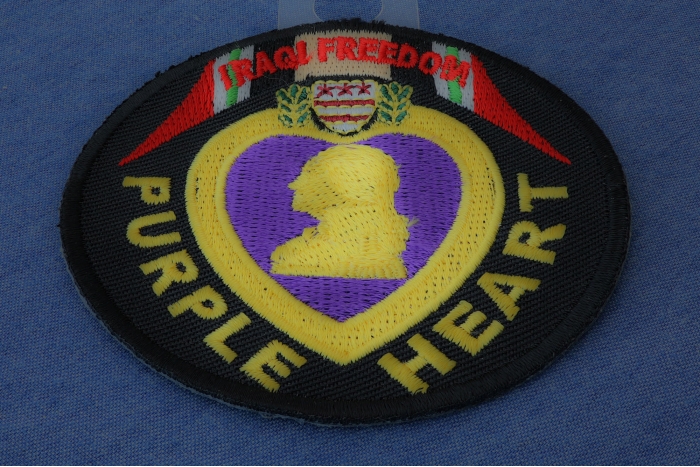 Iraqi Freedom Purple Heart Patch diagonal view