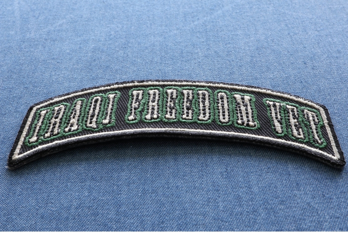 Iraqi Freedom Vet Rocker Small Patch diagonal view