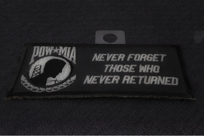 Never Forget Those Who Never Returned POW MIA Patch diagonal view